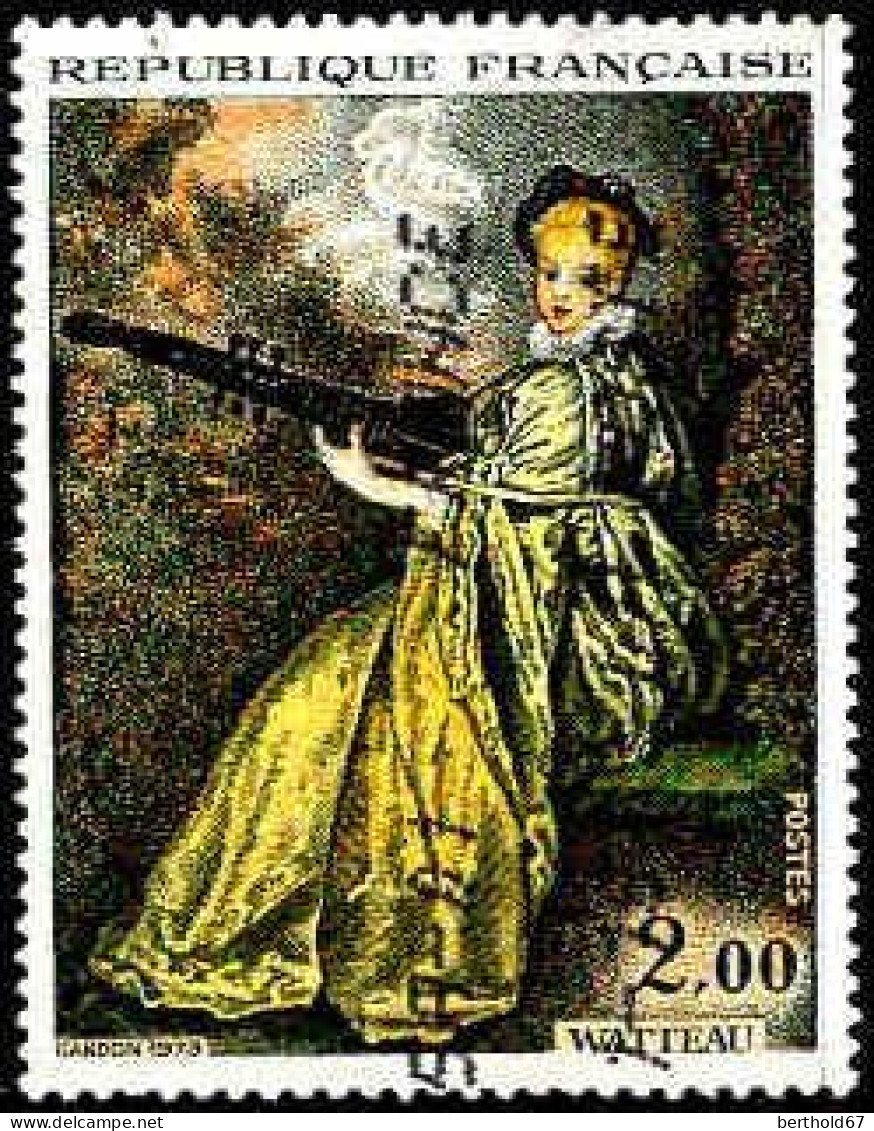 France Poste Obl Yv:1765 Mi:1846 Antoine Watteau La Finette (Obl.mécanique) (Thème) - Other & Unclassified