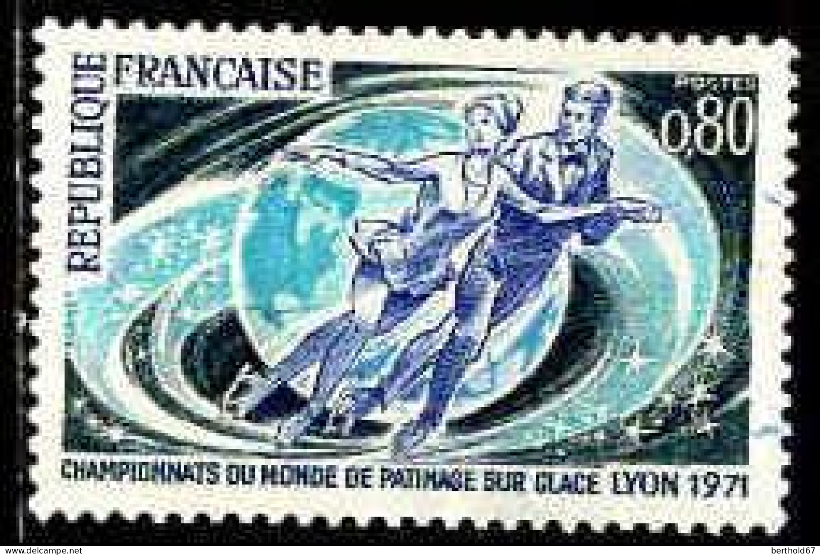 France Poste Obl Yv:1665 Mi:1739 Championnats Du Monde Patinage Sur Glace Lyon (Obl.mécanique) (Thème) - Kunstschaatsen