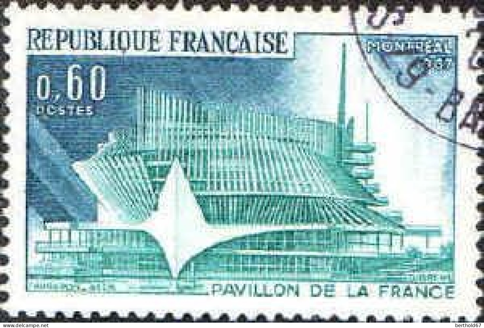 France Poste Obl Yv:1519 Mi:1577 Montréal Pavillon De La France (Beau Cachet Rond) (Thème) - 1967 – Montreal (Canada)