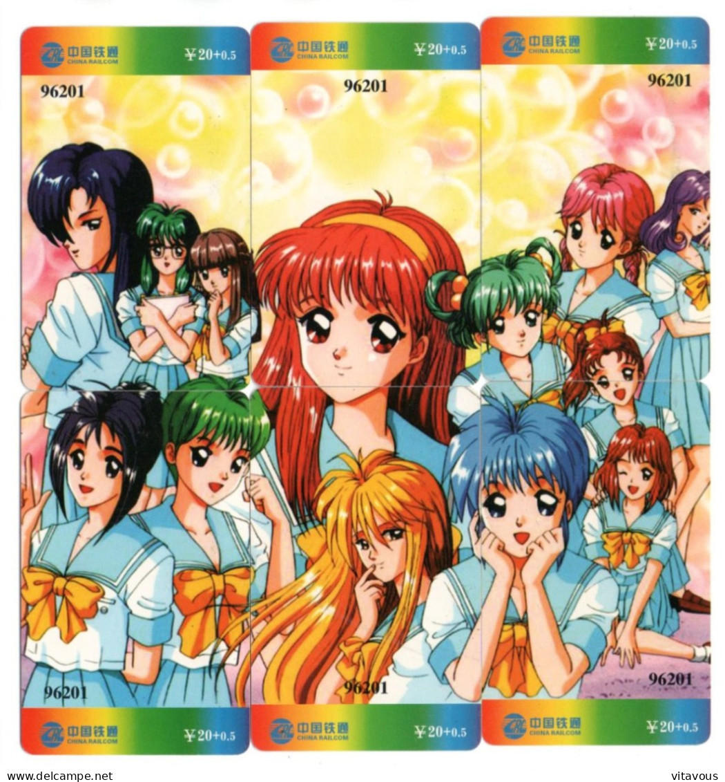 Manga BD Puzzle 6  Télécartes Chine China Phonecard  Telefonkarte (P 57) - China