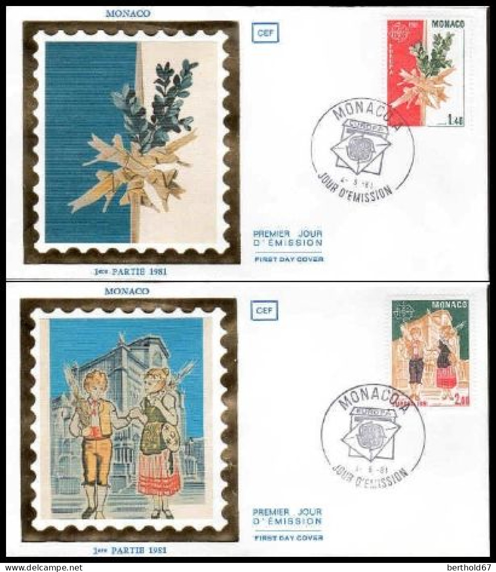 Monaco Poste Obl Yv:1273/1274 Europa Cept Le Folklore (TB Cachet à Date) Fdc 4-5-81 - Usados
