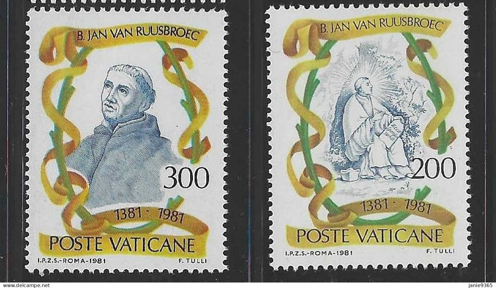 Vatican City S 707-08 1981 6th Centenary Death Of Ruusbroec.mint Never Hinged - Ongebruikt