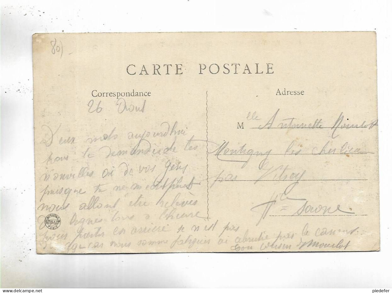 80 - BRAY-sur-SOMME - Rue De Cappy - Personnages - Adressée à Montigny-les-Cherlieu ( 70 ) - Bray Sur Somme