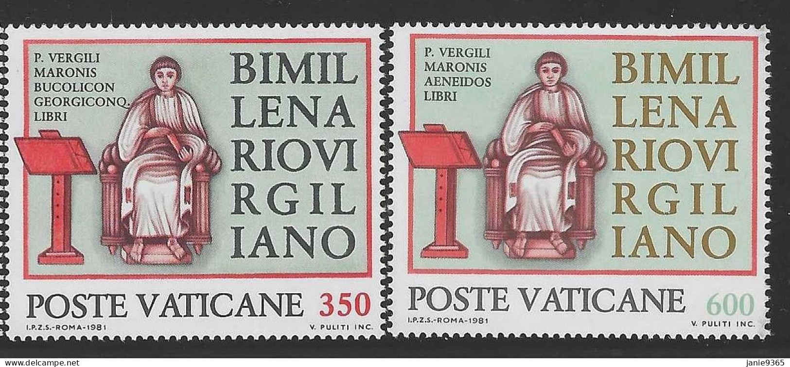 Vatican City S 701-02 1981 Binillenary Birth Of Virgil.mint Never Hinged - Ongebruikt
