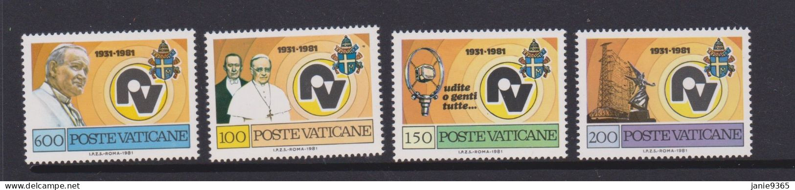 Vatican City S 697-700 1981 50th Anniversary Radio Vaticana.mint Never Hinged - Neufs
