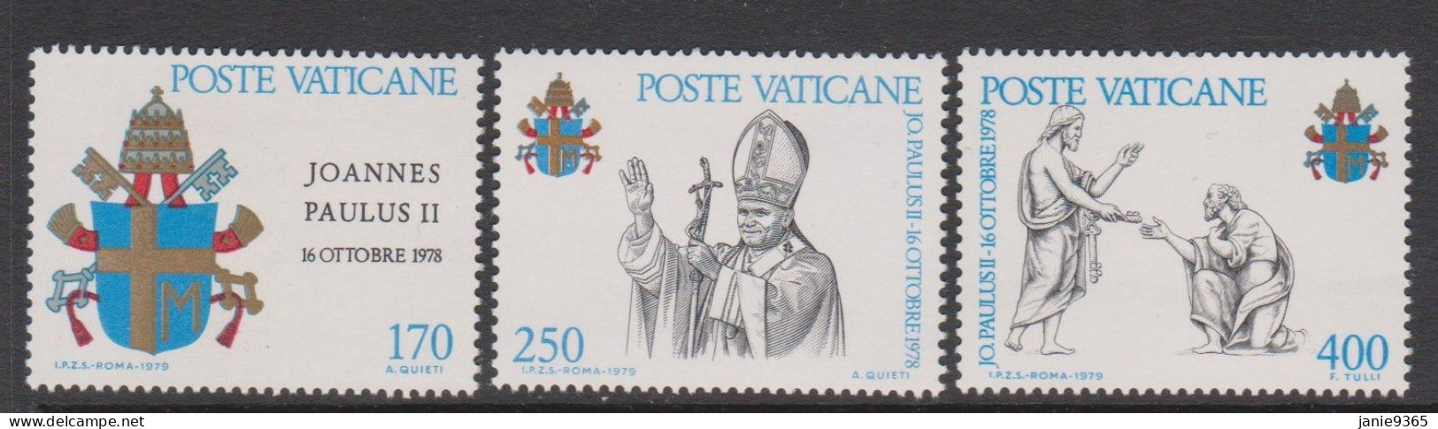 Vatican City S 661-63 1979 Inauguration Of Pontificate Of Pope John Paul II.mint Never Hinged - Unused Stamps