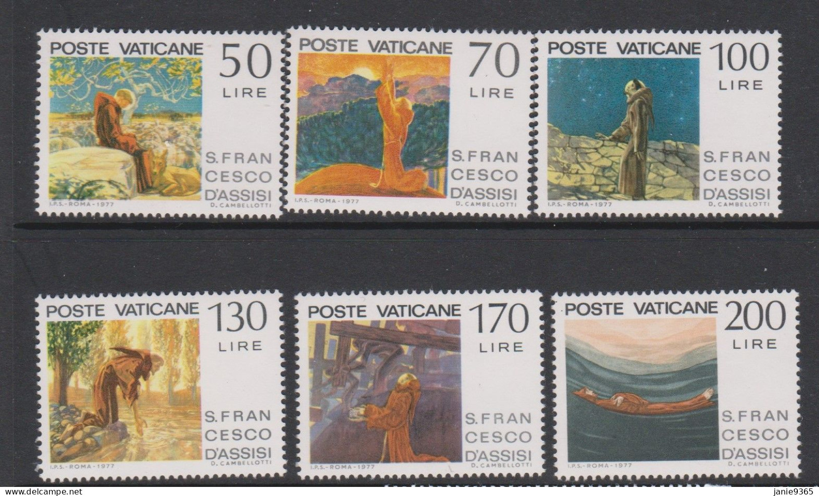 Vatican City S 623-28 1977 750th Anniversary Death Of St Francis.mint Never Hinged - Neufs