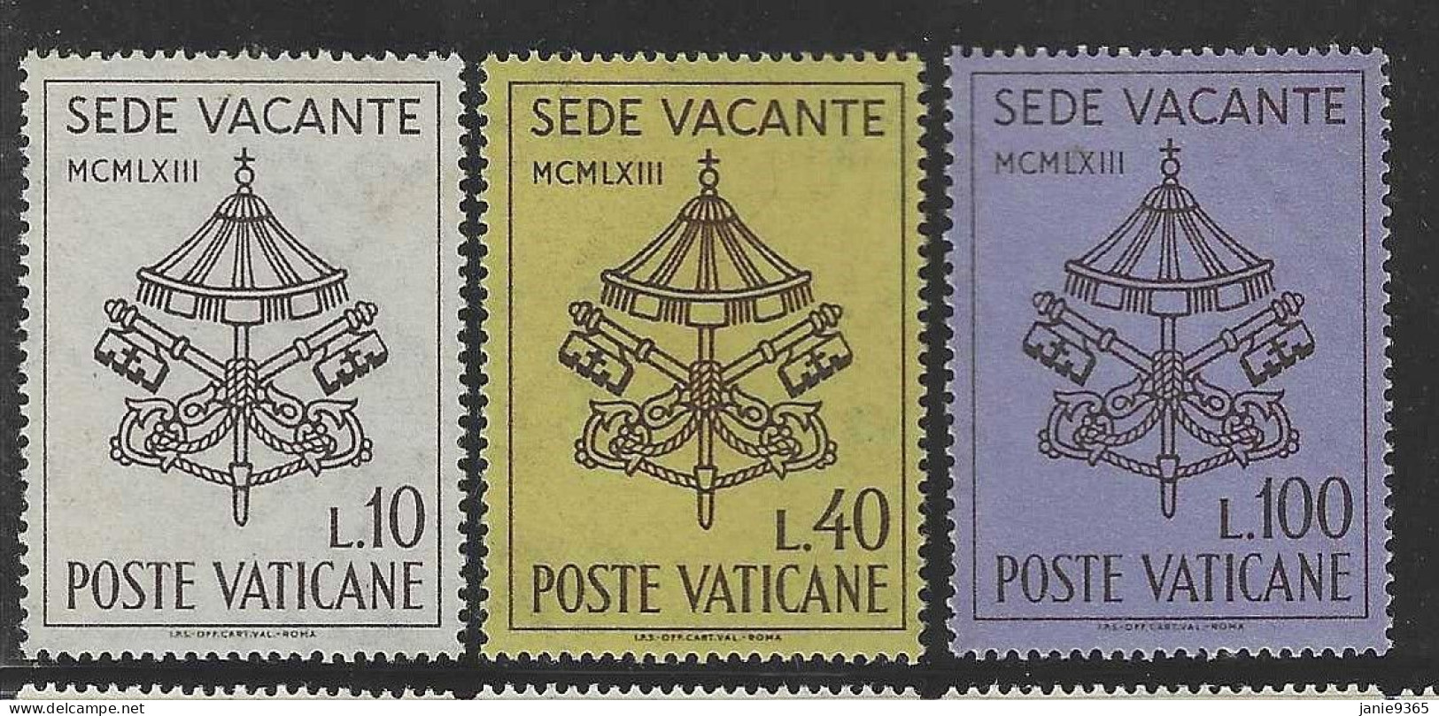 Vatican City S 375-377 1963 Interregnum.mint Never Hinged - Nuevos