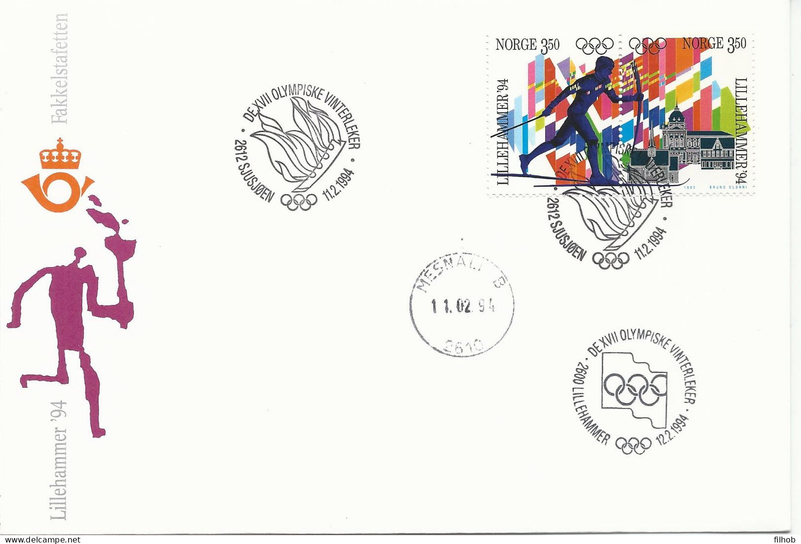 Norway Postmark (3503): Sport Olympic Games Lillehammer 94 - Postal Stationery