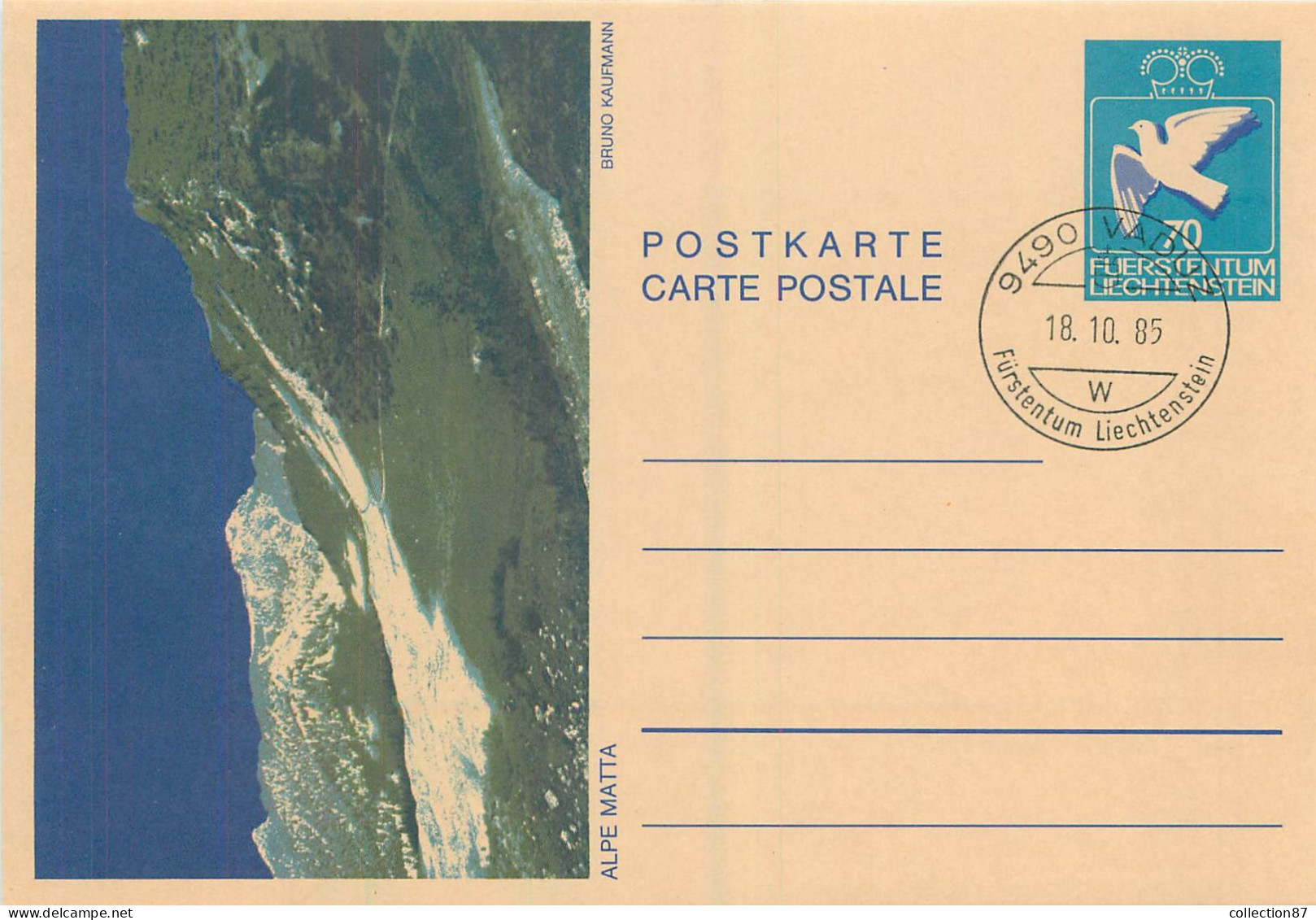 REF 002 > LIECHTENSTEIN < 3 CARTES ENTIERS POSTAUX > OBLITERATION VADUZ 1985 - COLOMBE - Ganzsachen