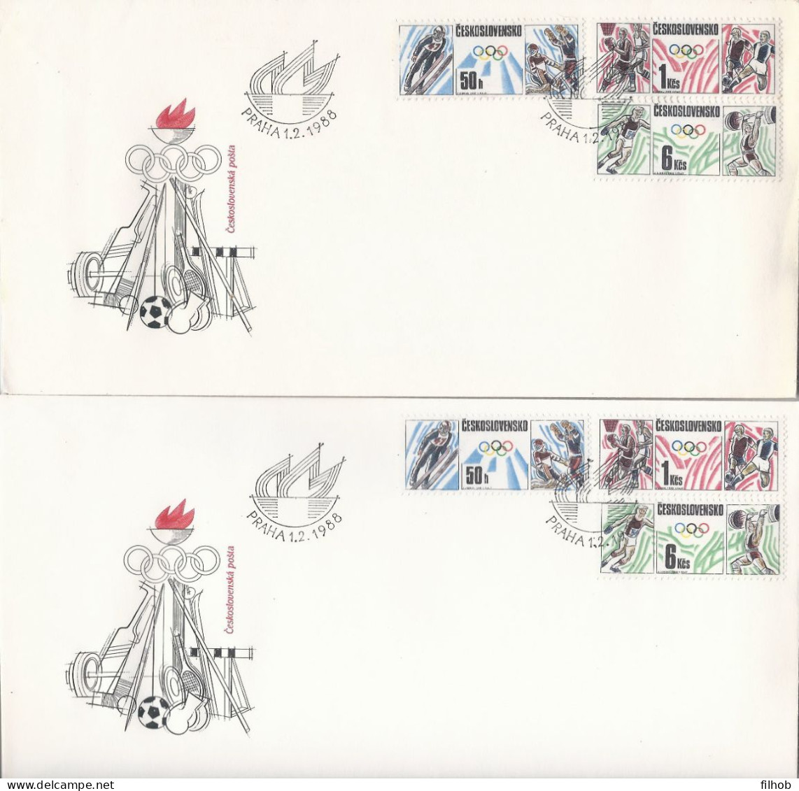 Czechoslovakia Postmark (3512): Sport Olympic Games 1988 - Enveloppes