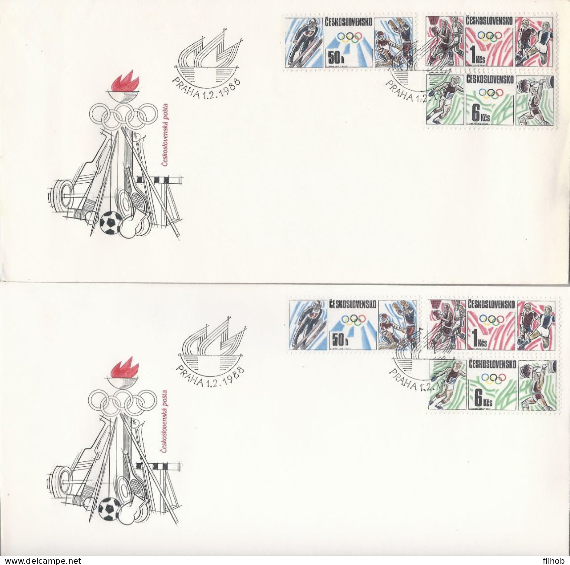 Czechoslovakia Postmark (3512): Sport Olympic Games 1988 - Sobres