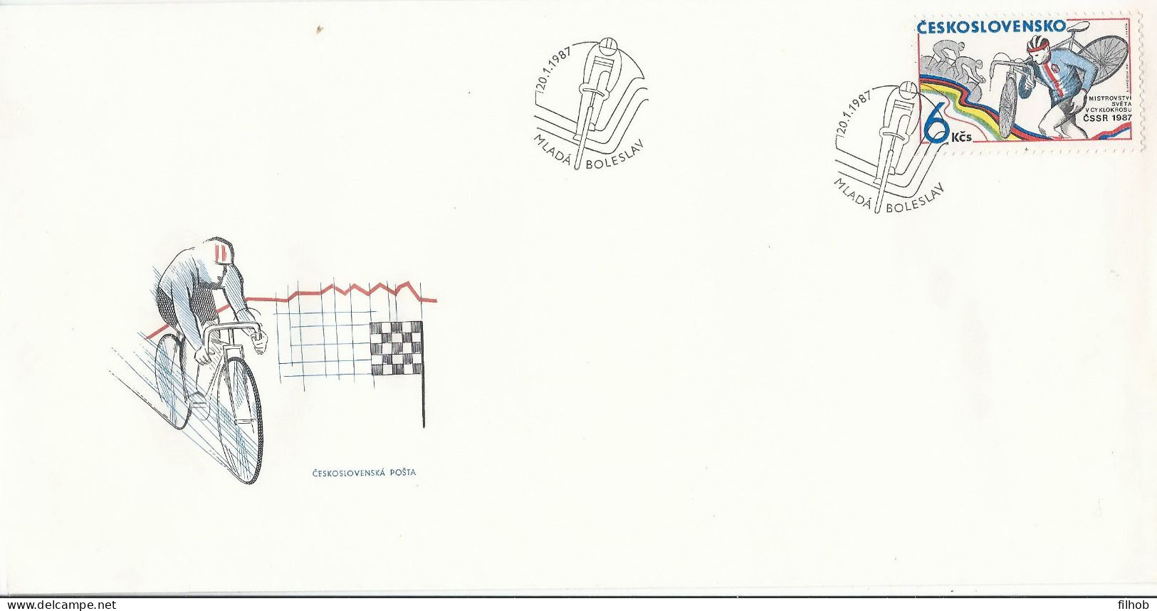 Czechoslovakia Postmark (3504): Sport Cyclocross World Championships Bike - Briefe