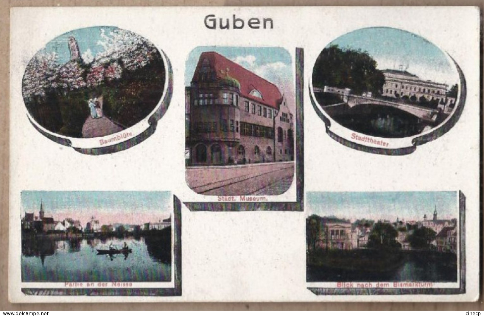 CPA ALLEMAGNE - GUBEN - TB CP Multivue En Cartes Postales Dont Stadt Museum , Stadttheater Partie An Der Neisse Etc... - Guben