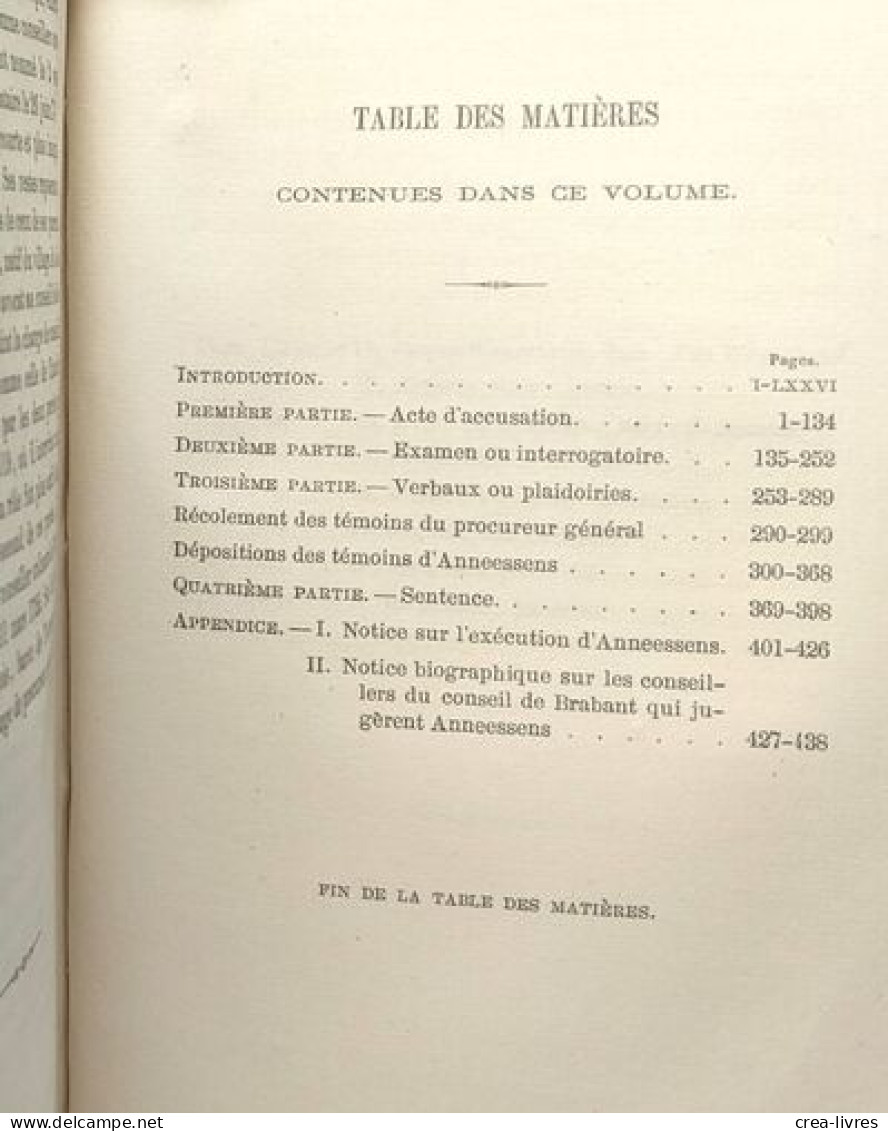 Procès François Anneessens - TOME PREMIER (1862) + TOME SECOND (1863) --- XVIIIe Siècle --- 2 Tomes Compilés En Un Volum - Droit