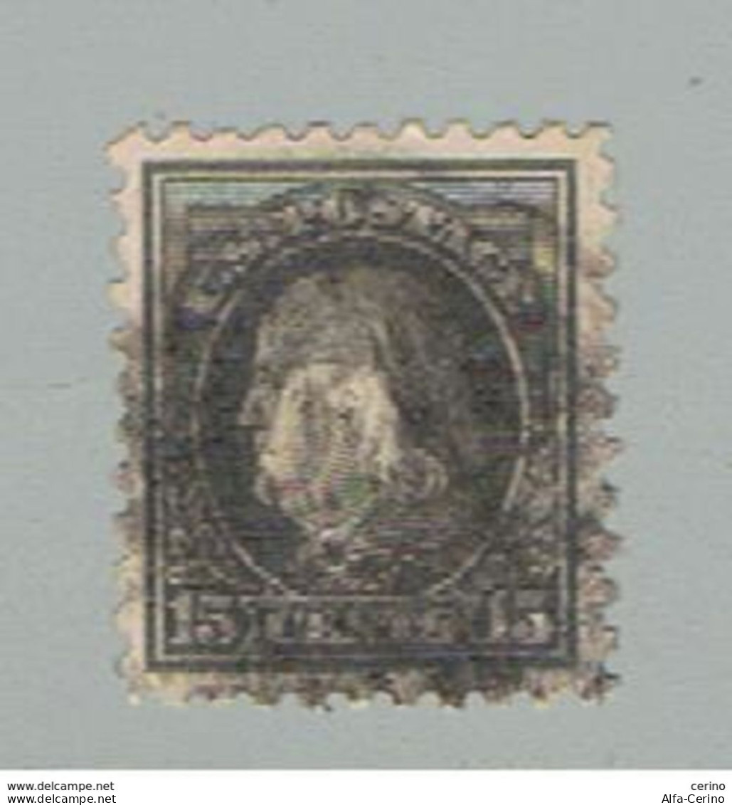 U.S.A.:  1916/19  B. FRANKLIN  -  15 C. USED  STAMP  -  D. 10  -  YV/TELL. 212 - Oblitérés