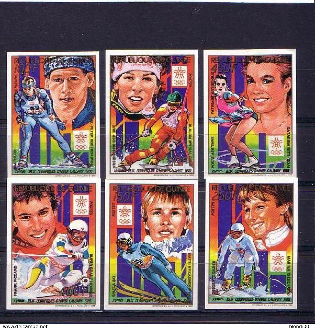 Olympics 1988 - Figure Skate - GUINEA - Set Imperf. MNH - Invierno 1988: Calgary