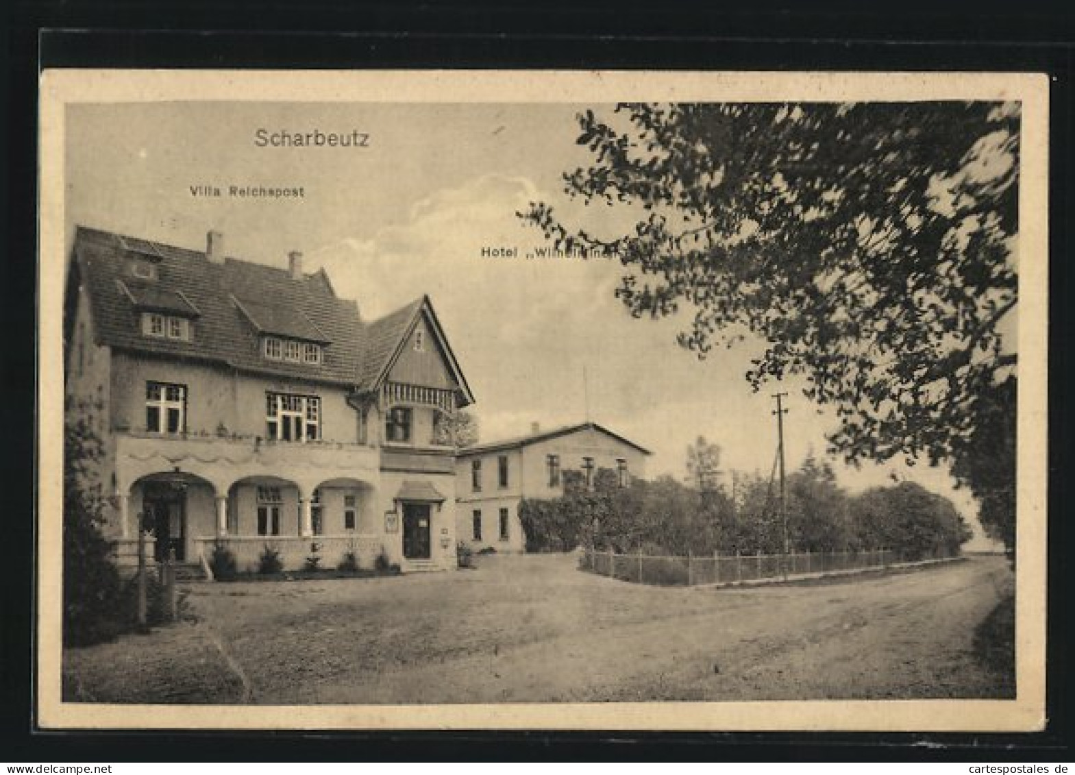 AK Scharbeutz, Villa Reichspost, Hotel Wilhelminen-Bad  - Scharbeutz