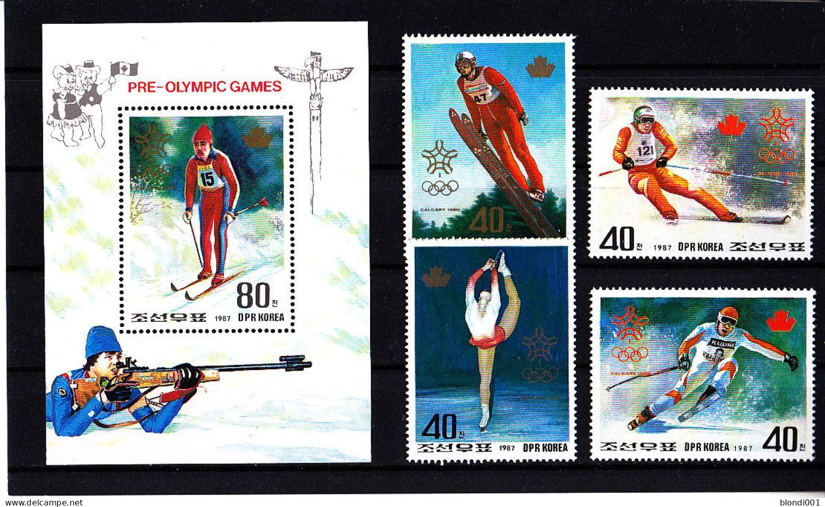 Olympics 1988 - Figure Skate - KOREA - S/S+Set MNH - Hiver 1988: Calgary