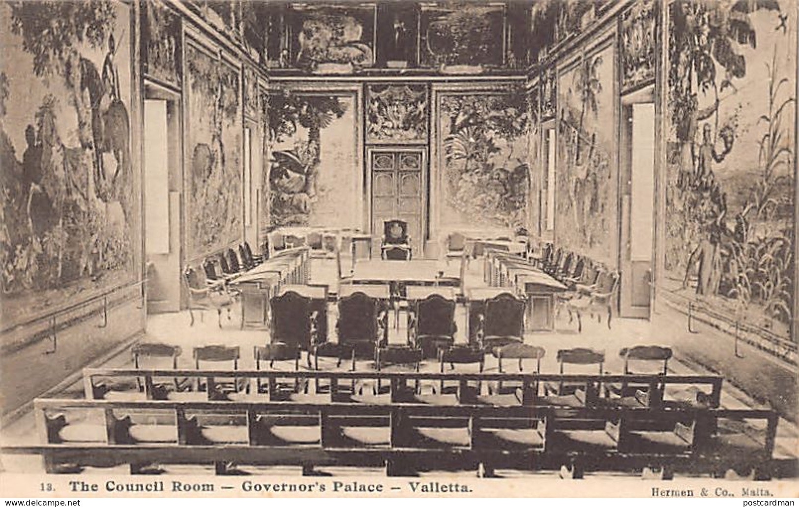 Malta - VALETTA - The Council Room - Governor's Palace - Publ. Hermen & Co. 13 - Malta