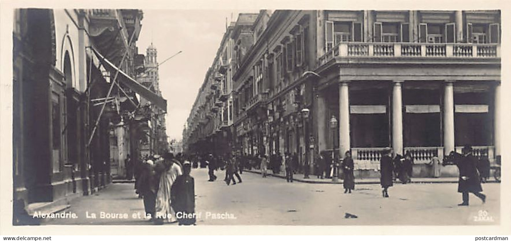 Egypt - ALEXANDRIA - The Stock Exchange And Sheriaf Pasha Street - SMALL SIZE POSTCARD - Publ. Zakal 20 - Other & Unclassified