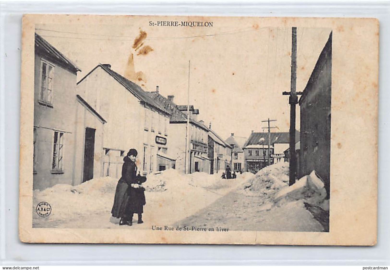 SAINT PIERRE & MIQUELON - Une Rue De Saint-Pierre En Hiver - Ed. A. Bergeret & Cie  - Saint-Pierre-et-Miquelon