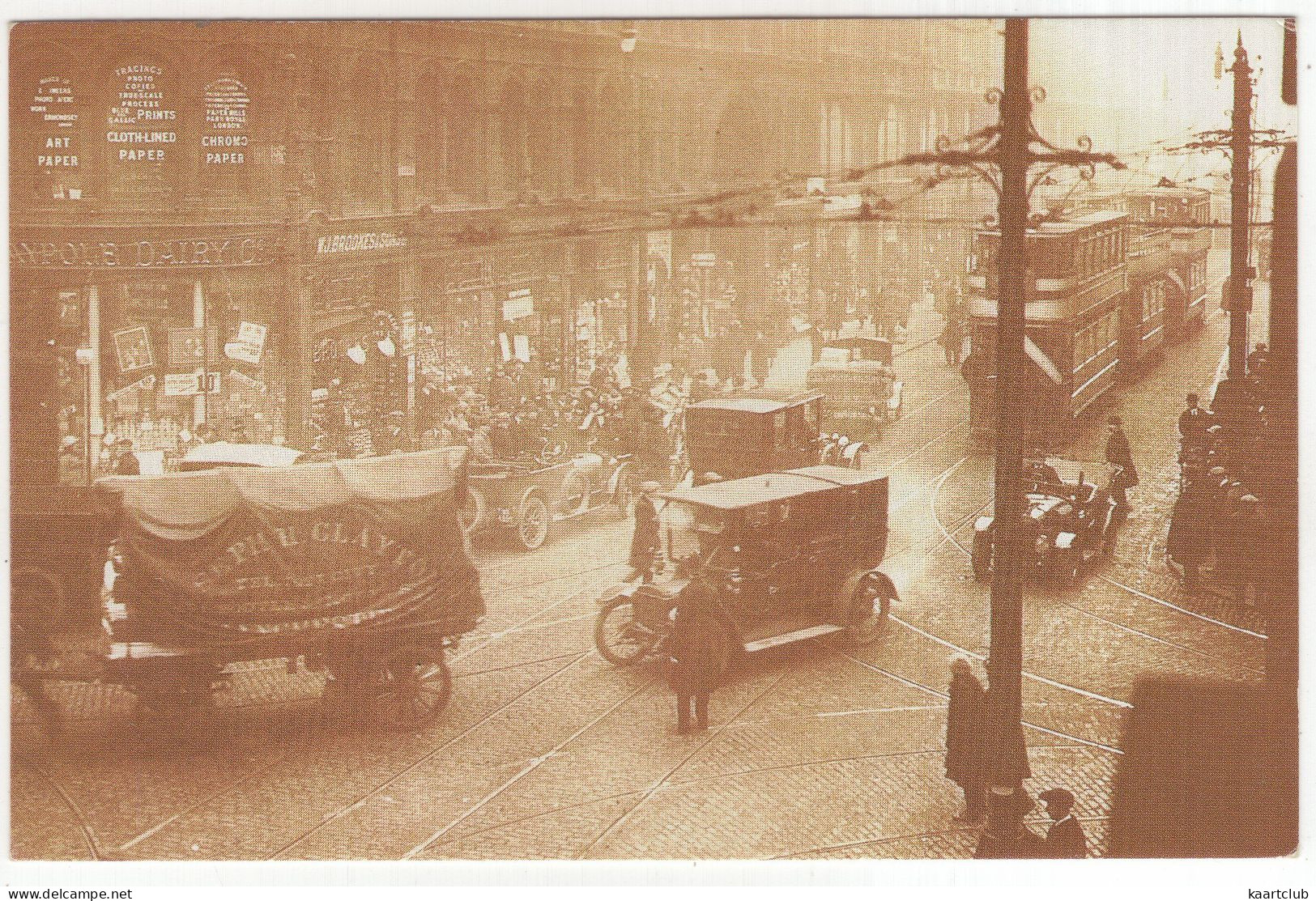 Manchester Deansgate, March 1921 : VINTAGE CARS/AUTO'S, STREETCARS/TRAMS - (England) - PKW