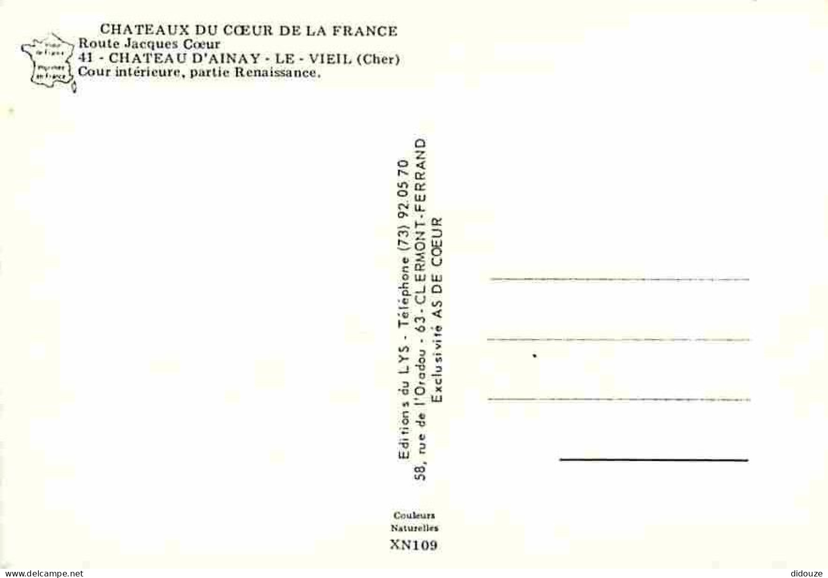 18 - Ainay Le Vieil - Le Château - Cour Intérieure - Côté Renaissance - Carte Neuve - CPM - Voir Scans Recto-Verso - Ainay-le-Vieil