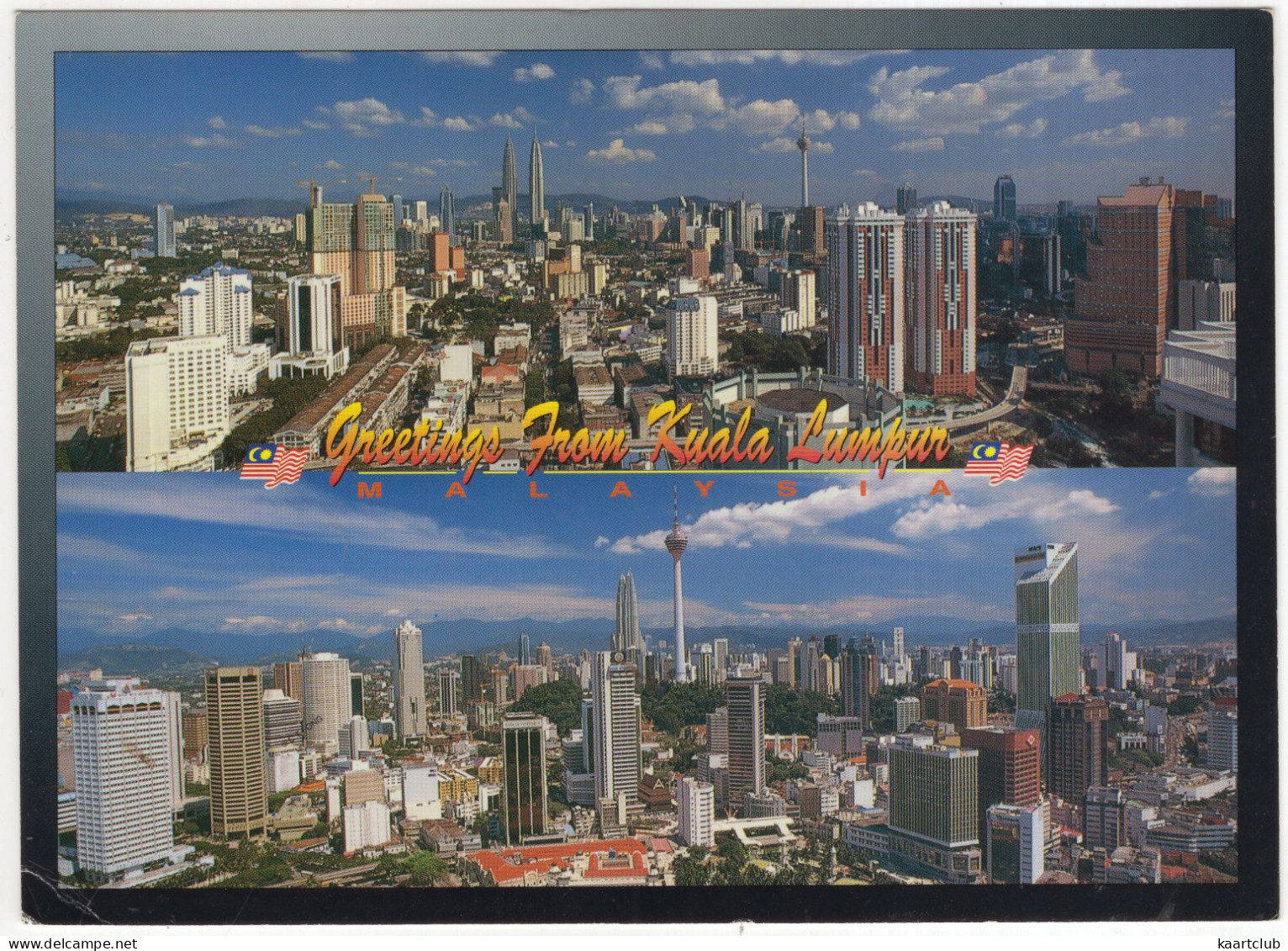 Greetings From Kuala Lumpur - Petronas Twin Towers And 'KL' Tower - (Malaysia) - (Size: 16 Cm X 11.5 Cm) - Malaysia