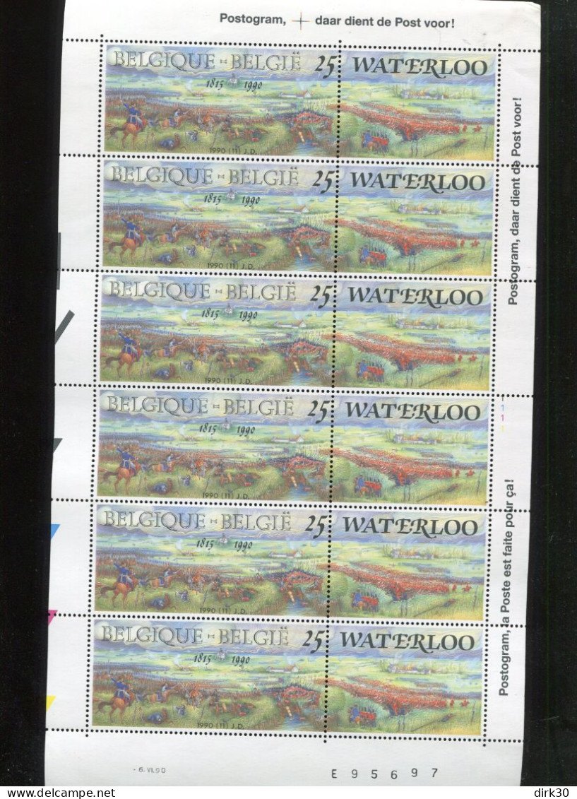 Belgie 1990 2376 F2376 Waterloo Napoleon Volledig Vel Plaatnummer 1 Numero De Planche - 1981-1990