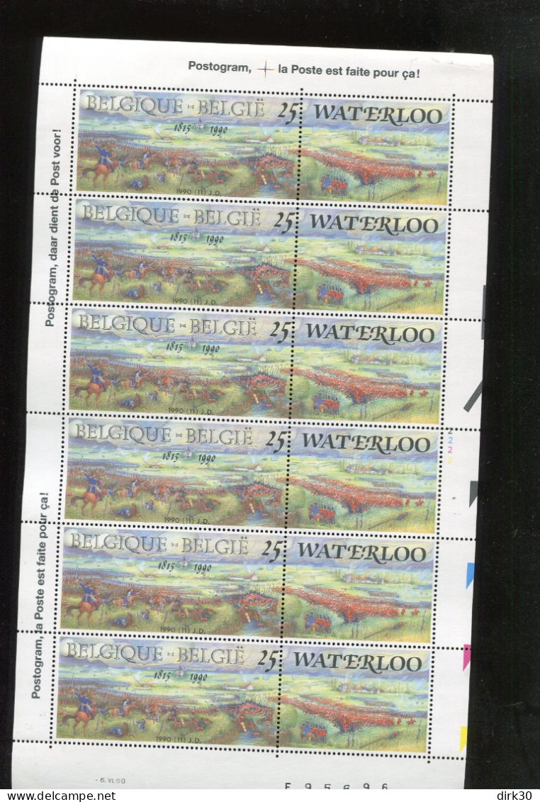 Belgie 1990 2376 F2376 Waterloo Napoleon Volledig Vel Plaatnummer 2 Numero De Planche - 1981-1990