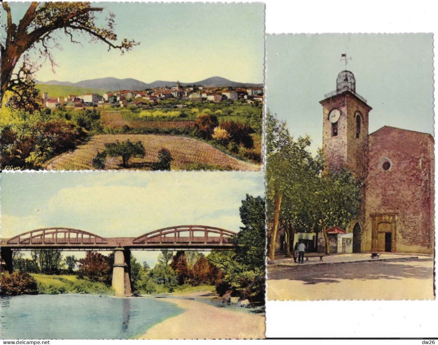 Le Muy (Var) Lot De 6 Cartes CIM De 1942 (Bords De L'Argens, Eglise, Pont, Barrages...) Edition Combier - Le Muy