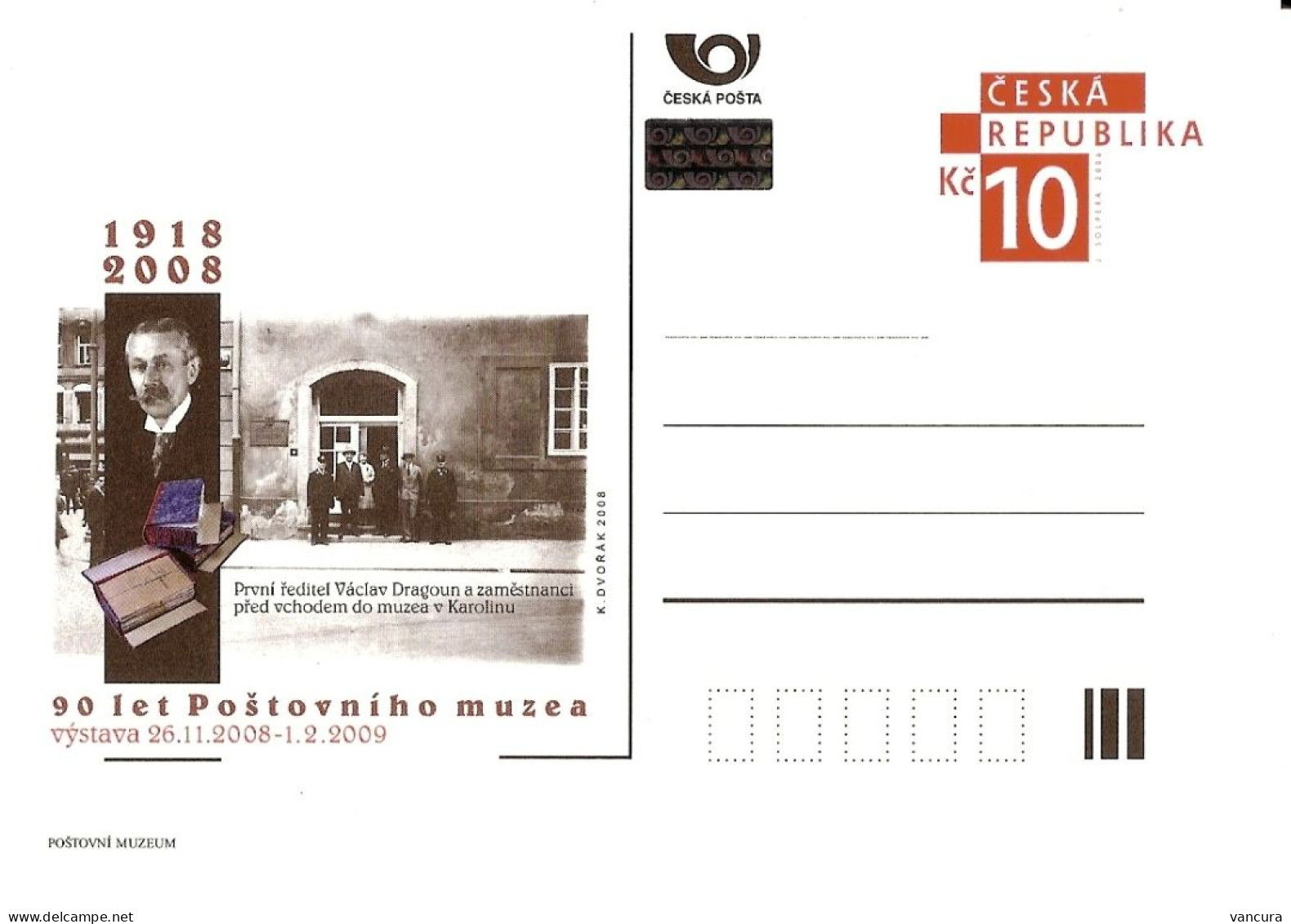 CDV PM 68 Czech Republic 90th Anniversary Of Post Museum 2008 - Museen