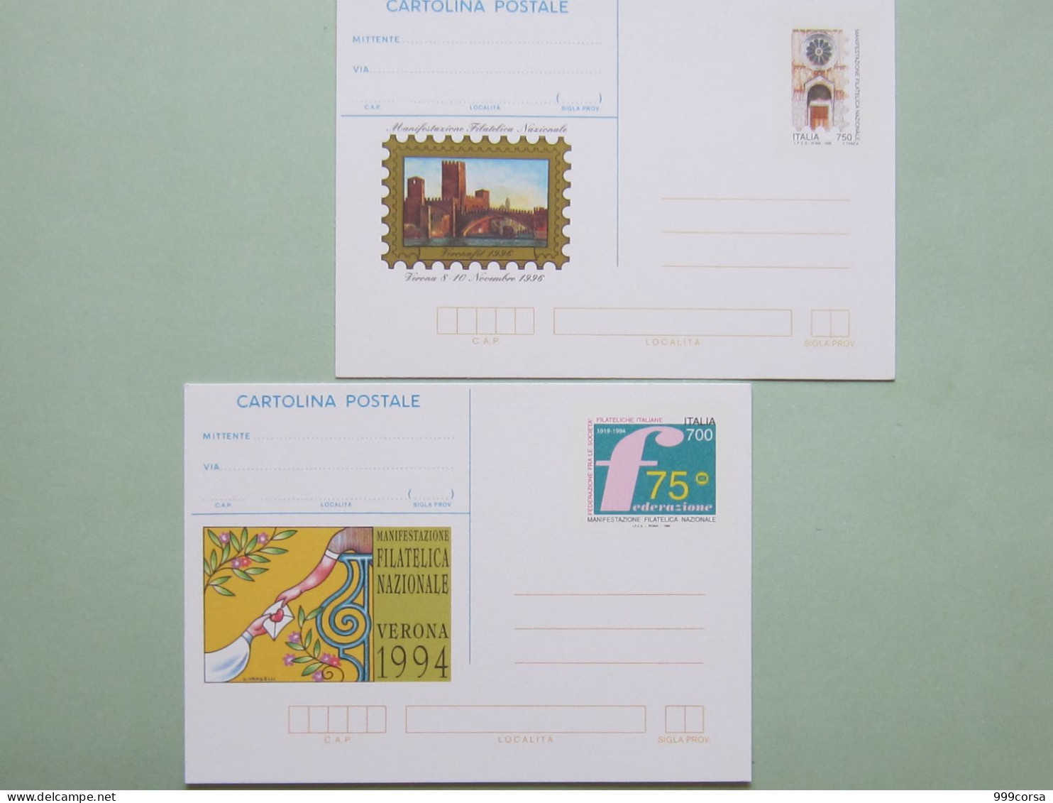 ITALIA 1994-1996-1997, Manifestaz.Filatelica Naz.Verona 94-96, Merano E Palermo 97, 4 Cart. Postali - Interi Postali