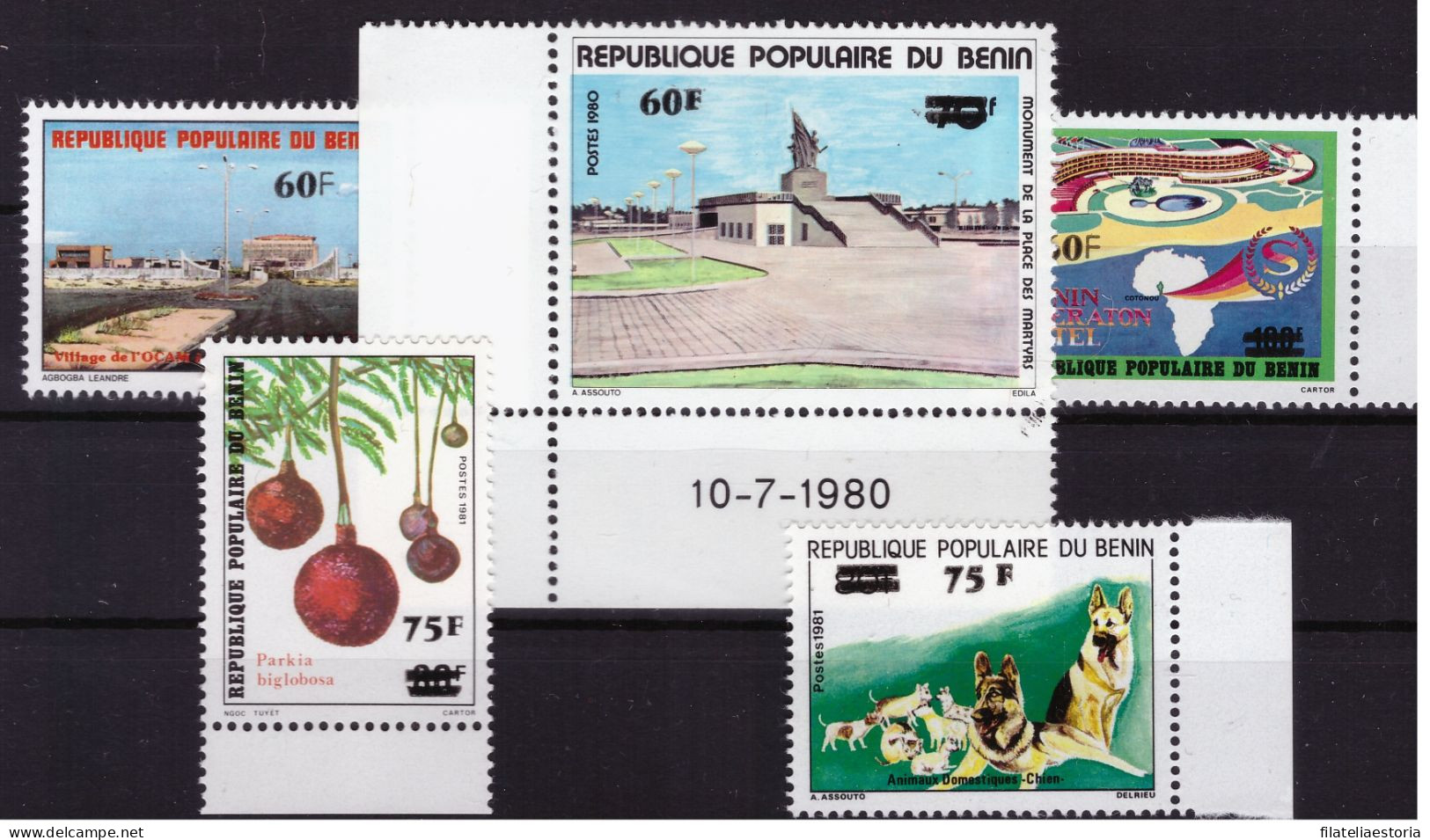 Benin 1983 - MNH ** - Timbres Surchargés - Michel Nr. 307-311 (ben028) - Bénin – Dahomey (1960-...)