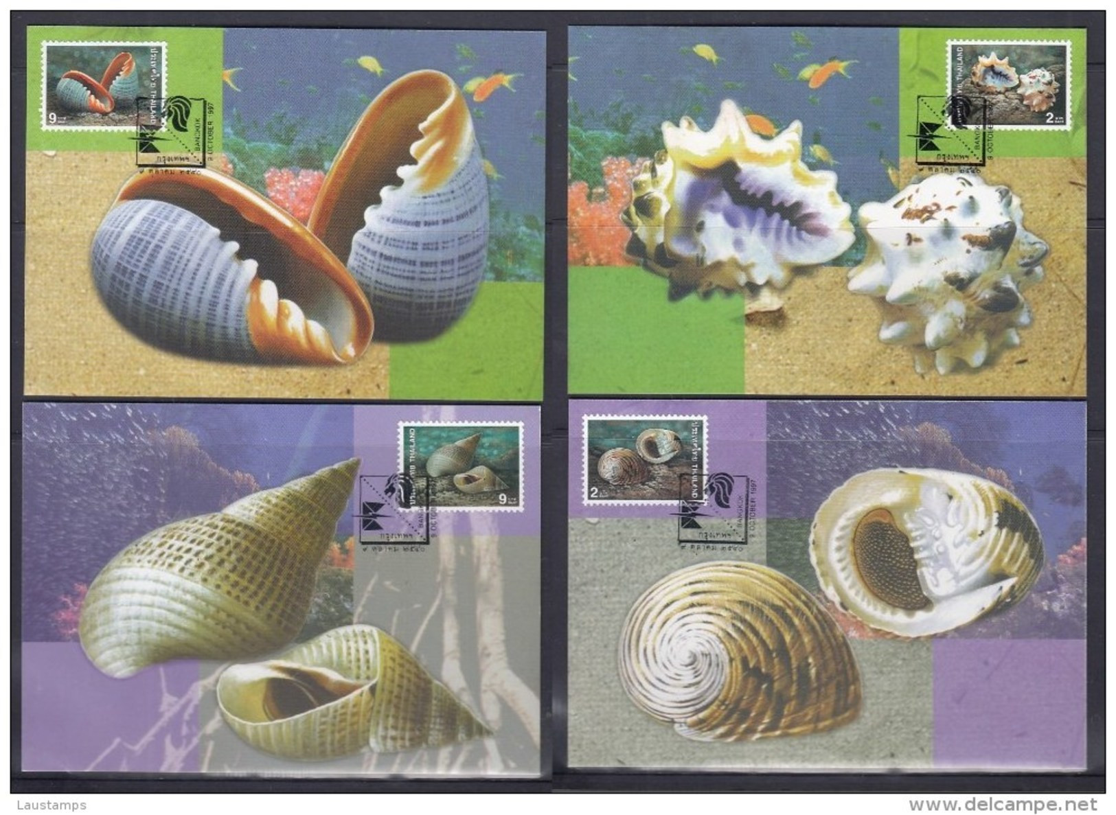 Thailand 1997 Shells Maxicards - Conchiglie