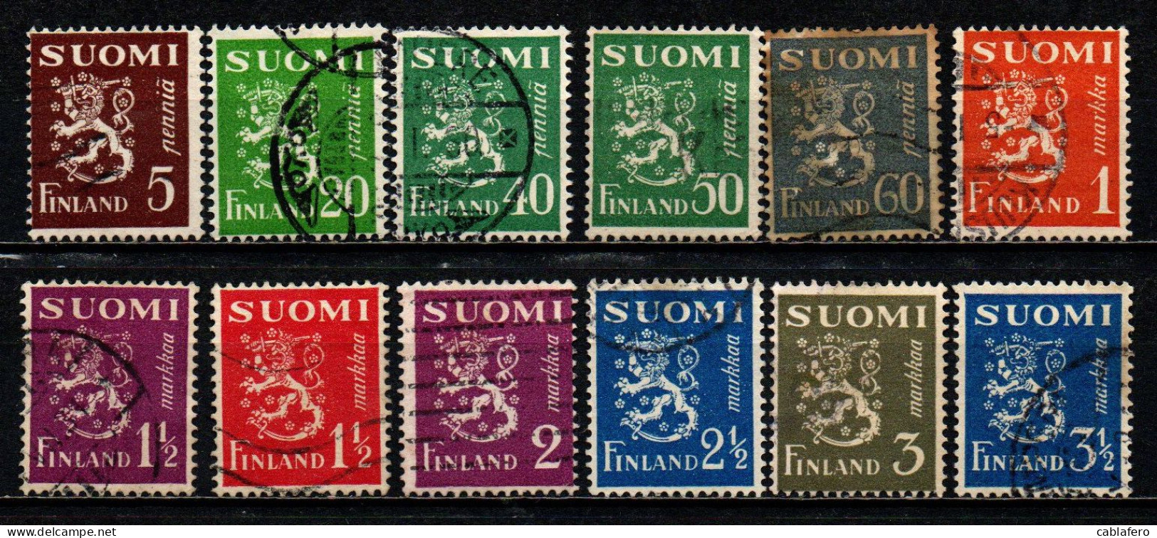 FINLANDIA - 1930 - LEONE RAMPANTE (NUOVO TIPO) - USATI - Used Stamps