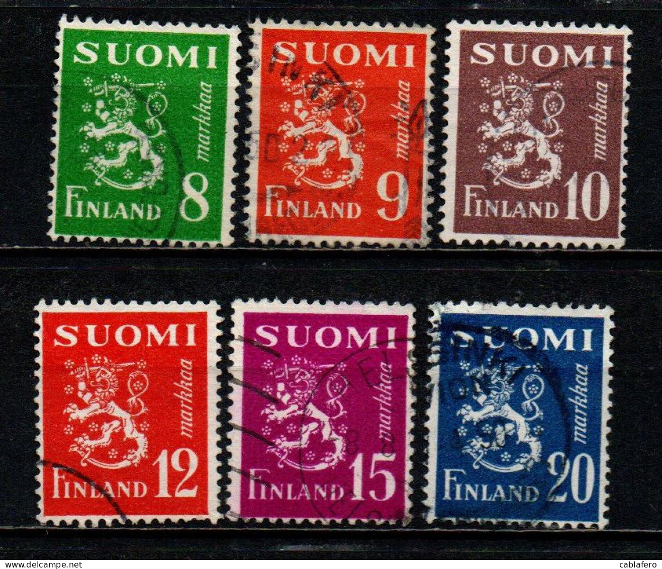 FINLANDIA - 1950 - LEONE RAMPANTE - NUOVI VALORI - USATI - Used Stamps