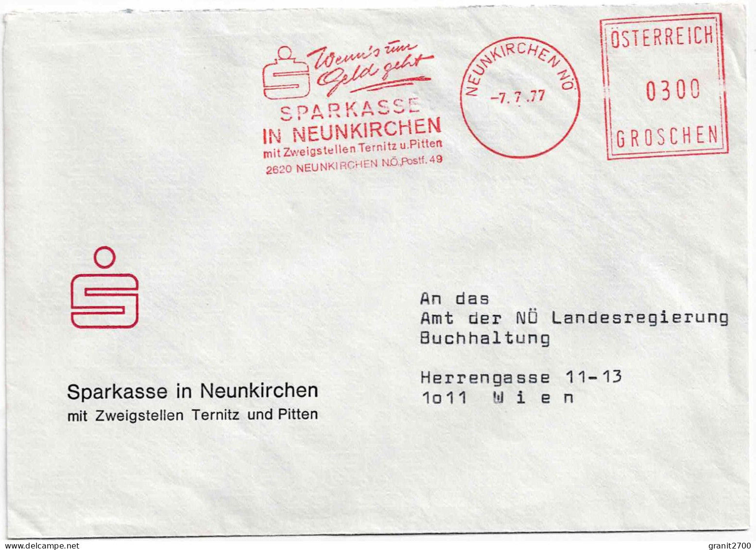 Freistempel mit Werbefunktion auf Kuvert 1970-1980