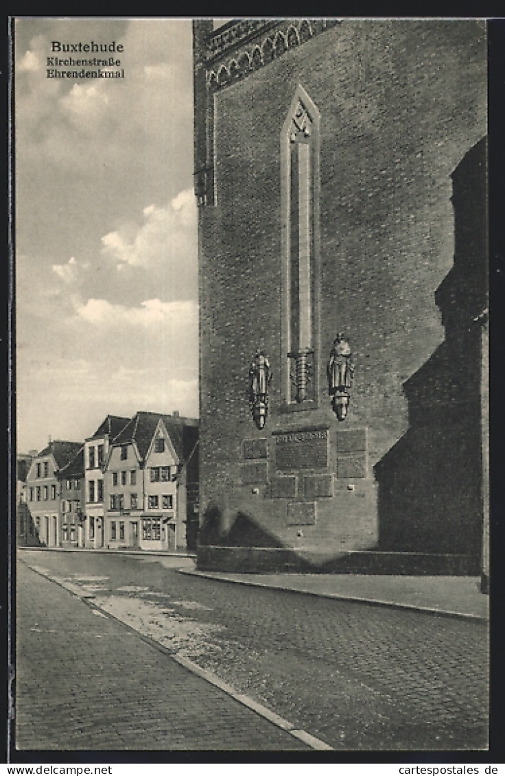 AK Buxtehude, Kirchenstrasse, Ehrendenkmal  - Buxtehude