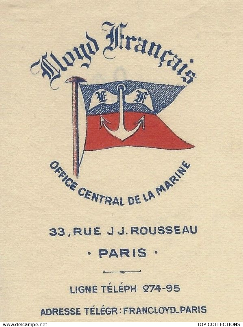 1909  NAVIGATION PECHE OFFICE CENTRAL DE LA MARINE Paris Lloyd Français Pour G.Monier Armateur Bordeaux  V.HISTORQUE - 1800 – 1899