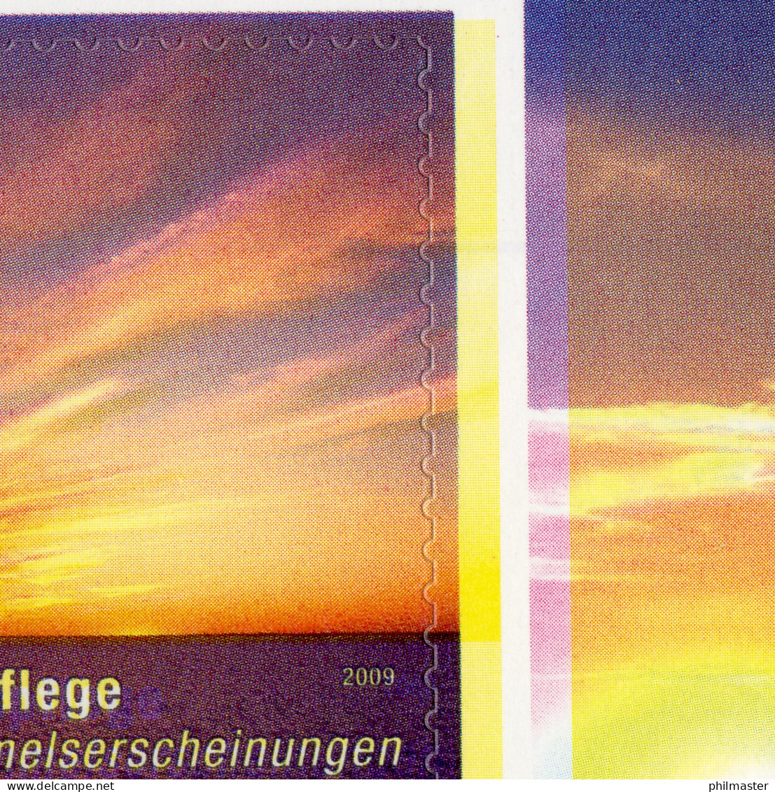 77 MH Sonnenuntergang Sk - Passerverschiebung Farbe Gelb Um 2 Mm Nach Rechts, ** - 2001-2010