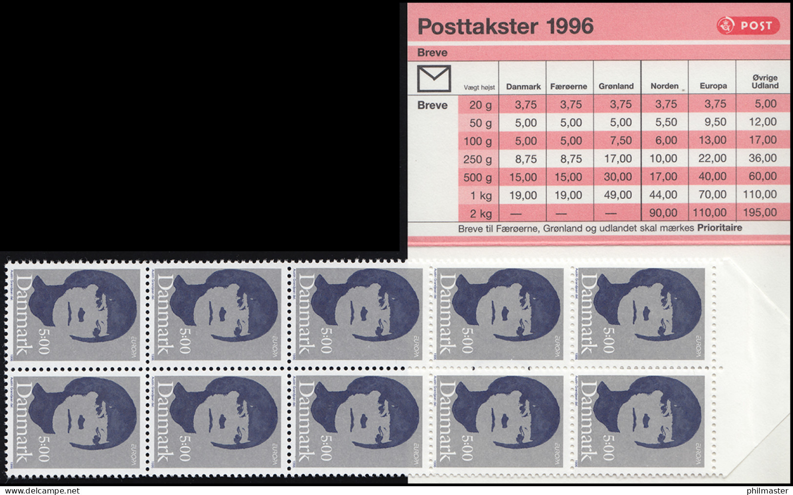 Dänemark Markenheftchen 1125 Europa - Berühmte Frauen, ** Postfrisch - Postzegelboekjes