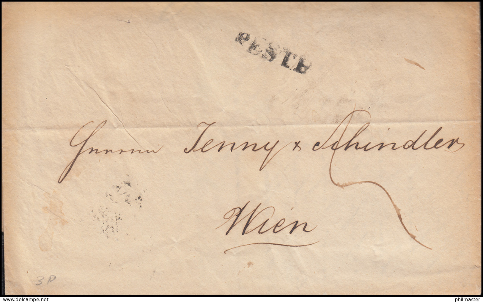 Ungarn Vorphilatelie Brief Zweizeiler PESTH Vom 3.12.1845 Nach WIEN 5.12. - ...-1867 Préphilatélie