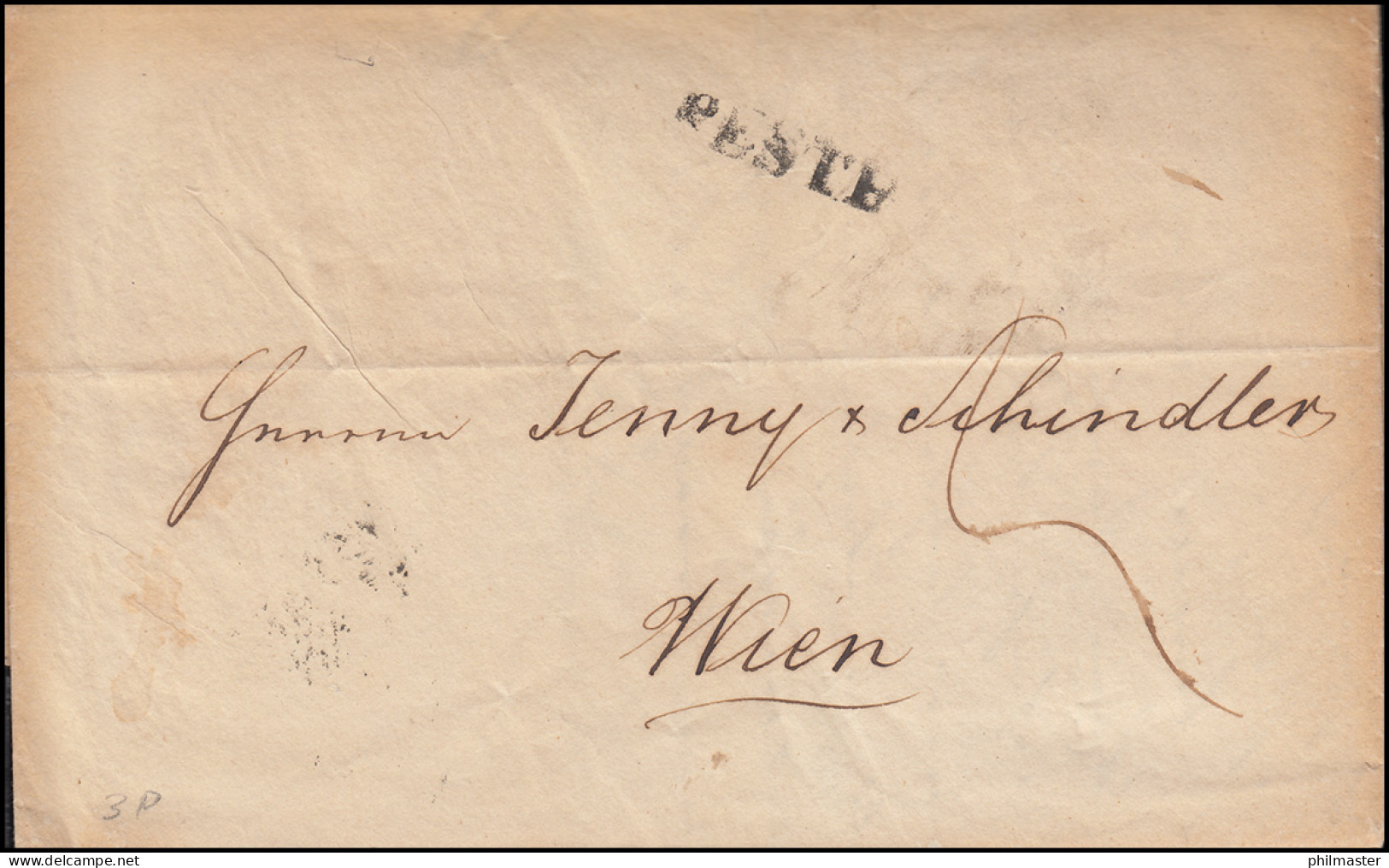 Ungarn Vorphilatelie Brief Zweizeiler PESTH Vom 3.12.1845 Nach WIEN 5.12. - ...-1867 Prephilately