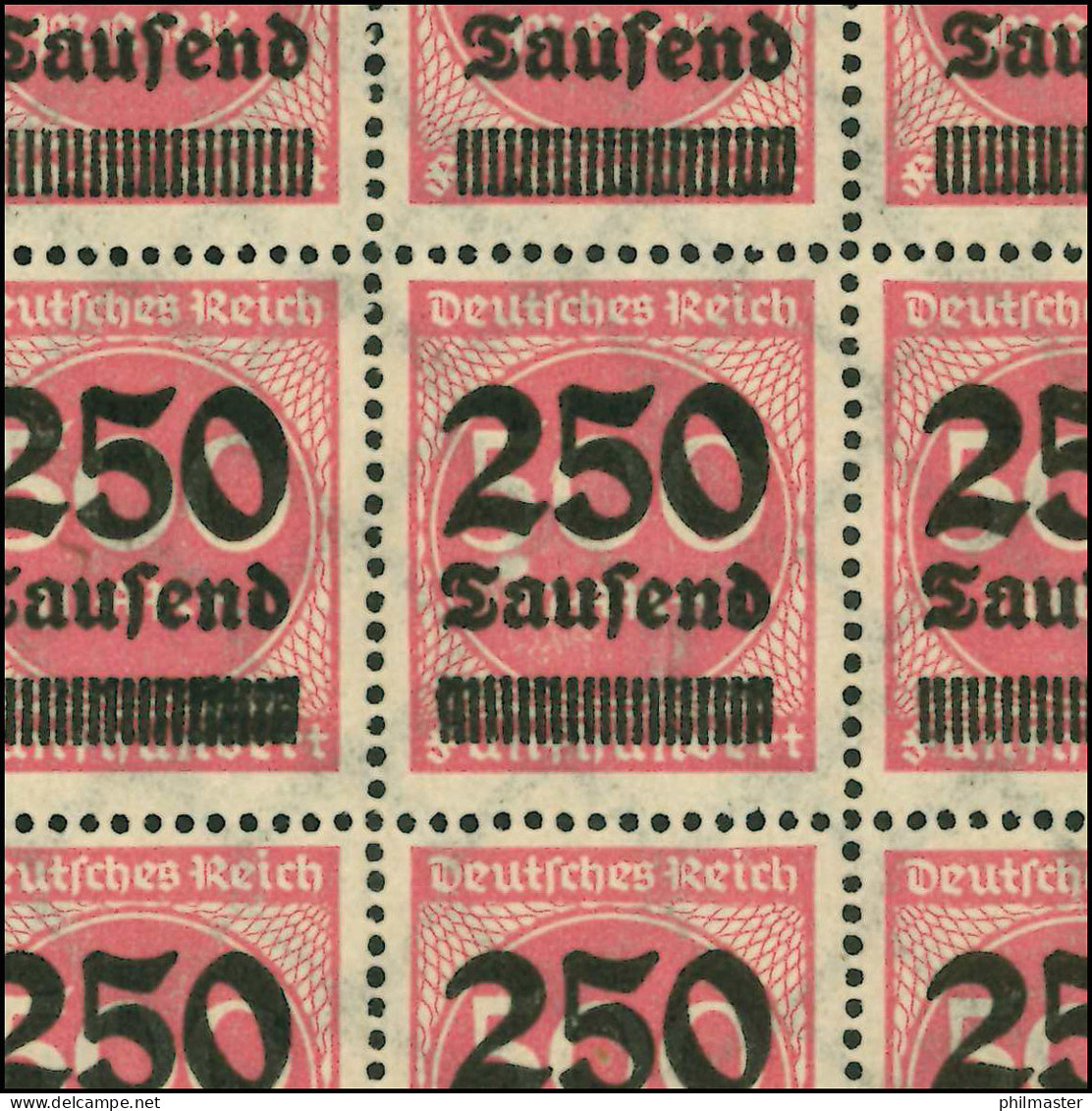 295 Infla 250 Tausend: Schalterbogen FN 5 Mit MICHEL-PLF I, Feld 88 ** - Errors & Oddities