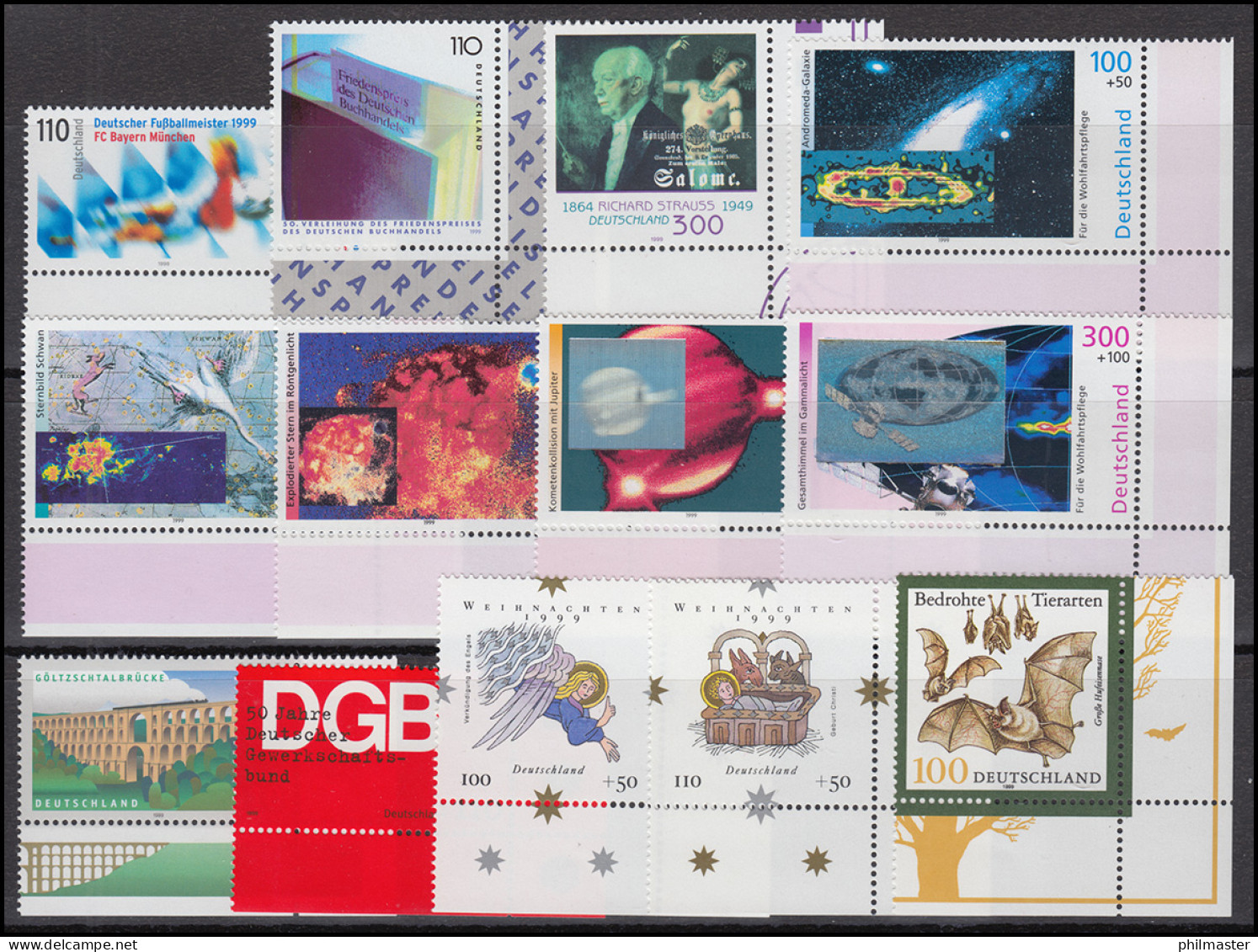 2027-2086 Bund-Jahrgang 1999 Kpl. Ecken Unten Rechts ** Postfrisch - Annual Collections