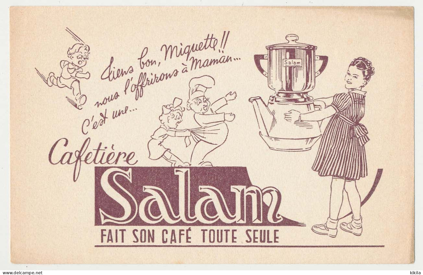 Buvard 21 X 13.5 Cafetière SALAM Fillette Cuisinier - Kaffee & Tee