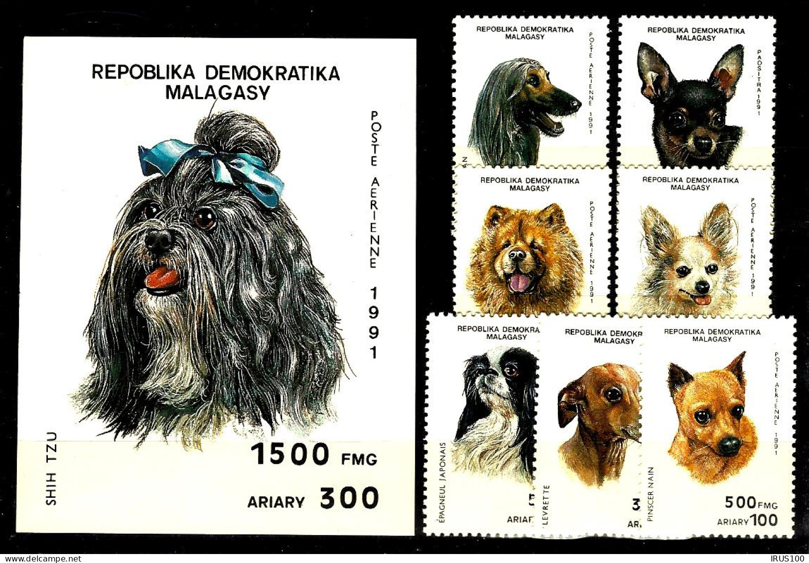 MALAGASY SÉRIE CHIENS + B.F - MNH ** - Honden