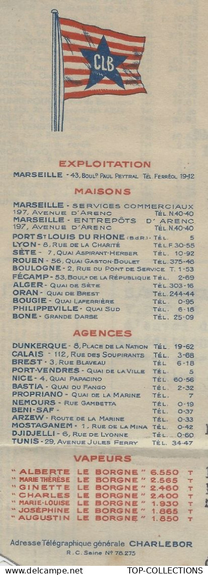 1947 ENTETE PAVILLON CHARLES LE BORGNE NAVIGATION En AFRIQUE DU  NORD Sète => Bussières Les Belmont Haute Marne V.HIST. - 1900 – 1949